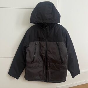 Old Navy Kids Black and Gray Water-Resistant Puffer Jacket